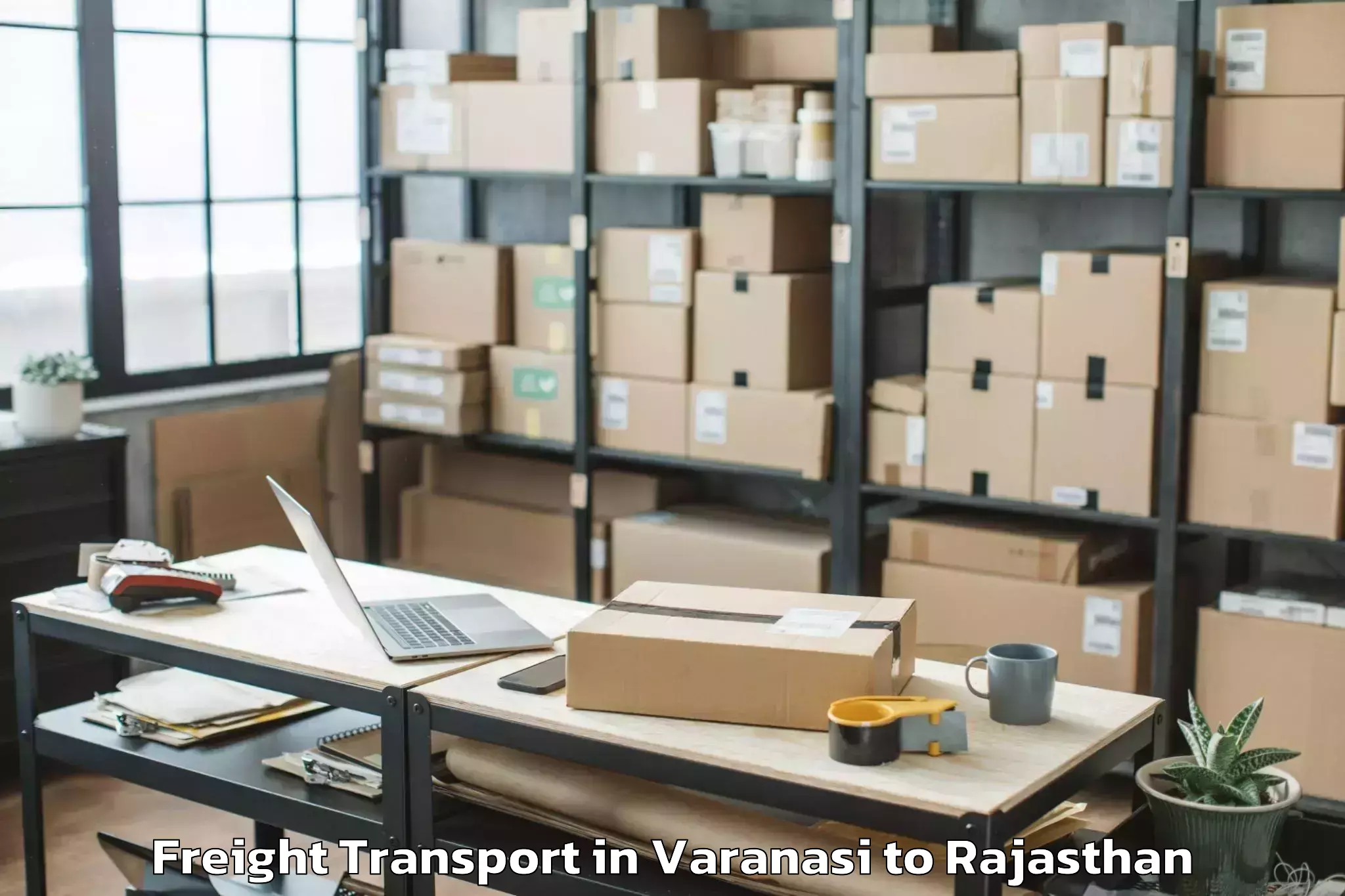 Trusted Varanasi to Rajasthan University Of Health Freight Transport